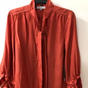 Blouse with front tie 3/4 length sleeves